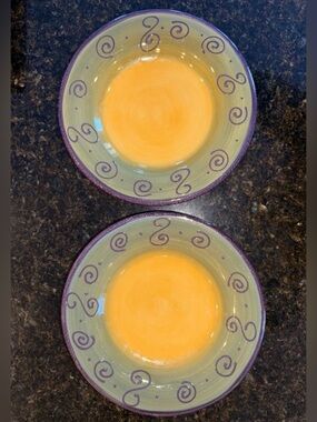 Two Tabletops Unlimited Ambrosia Dinner Plates 10 3/4"  Hand Painted EUC